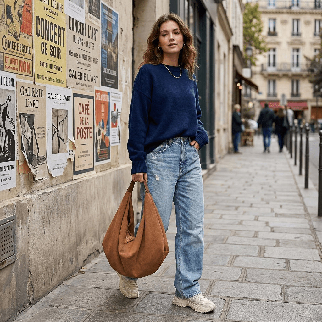 Sac de styliste en daim Paris № 6