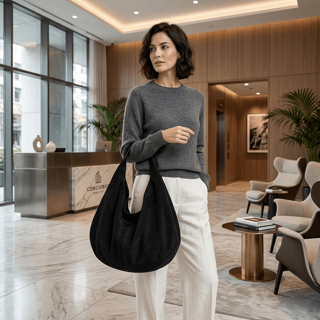 Sac de styliste en daim Paris № 6