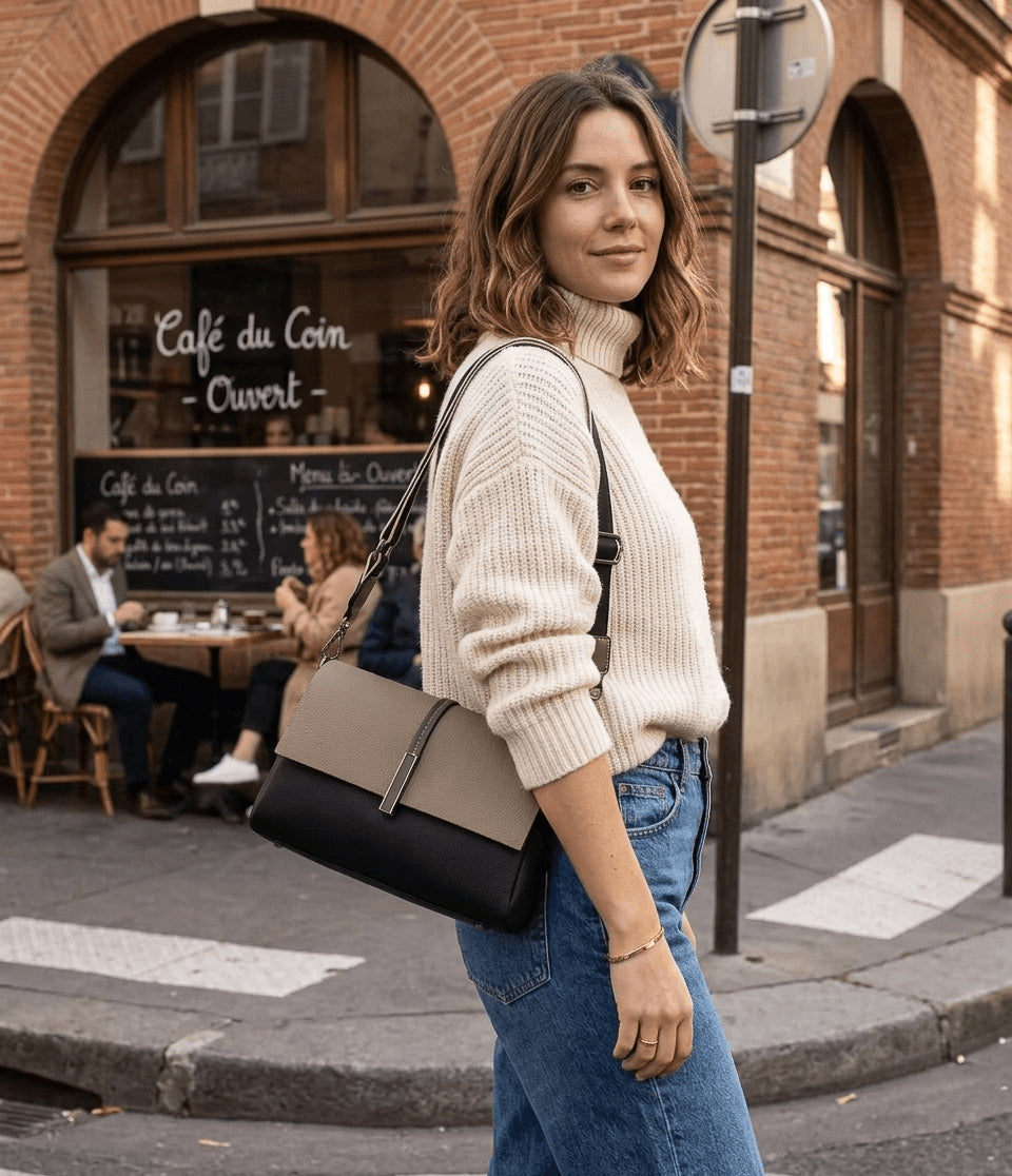 Sac bicolore en cuir Paris №4